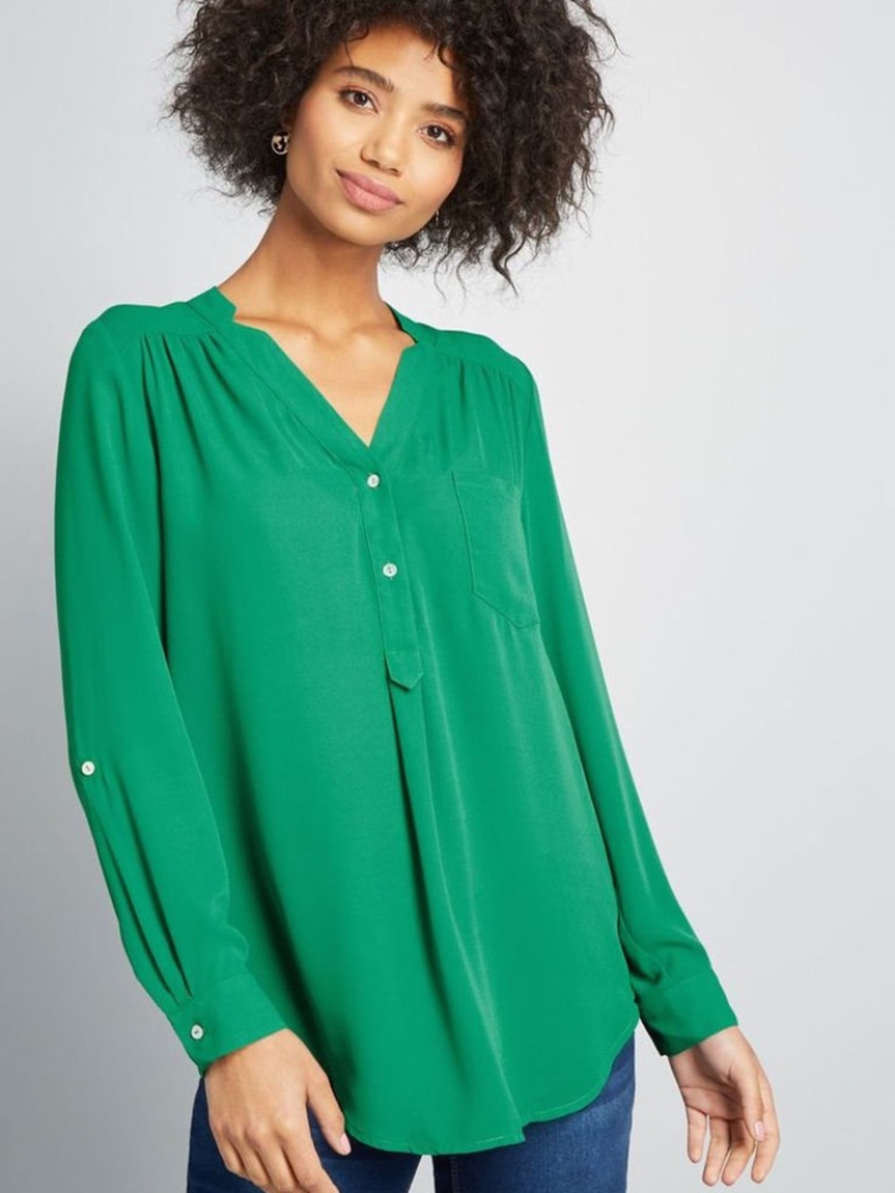 Modcloth Pam Breeze-ly Tunic in Green 3X